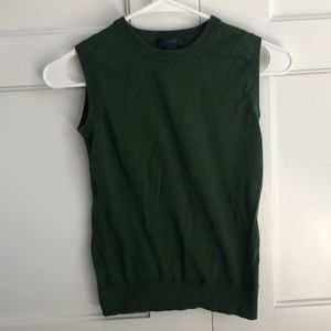 J.Crew green sleeveless sweater